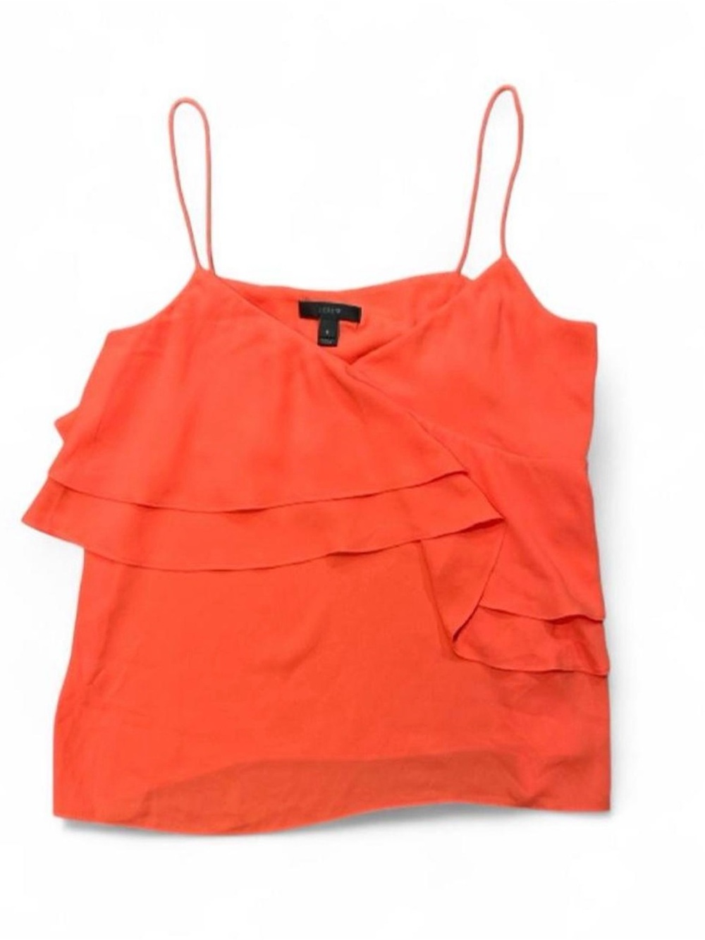 J. Crew Coral Ruffle Spaghetti Strap Camisole